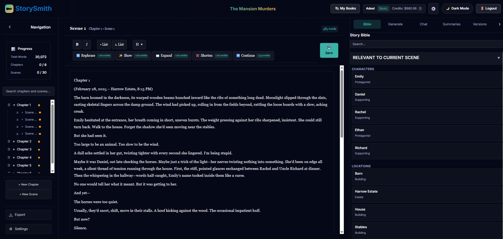 StorySmith Writer Interface